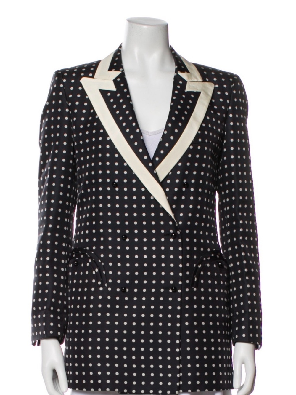 Blaze Milano Polka Dot Black & White Double-Breasted Blazer
